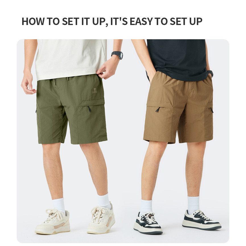 Ảnh Quần âu nam CAMEL CROWN Quần short co giãn thoáng khí Quần short thể thao ngoài trời 4