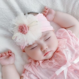 Turban Vải Đính Hoa, Băng Đô Tone Màu Pastel Phong Cách Hàn Quốc Cho Bé Gái HaminStore