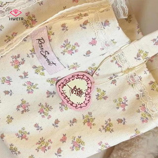 Hwetr Dung Tích Lớn Mảnh Hoa Họa Tiết Túi Tote Thời Trang Ngọt Ngào Với Ren Nơ Bảo Quản Túi Xách Vải Túi Xách Mới