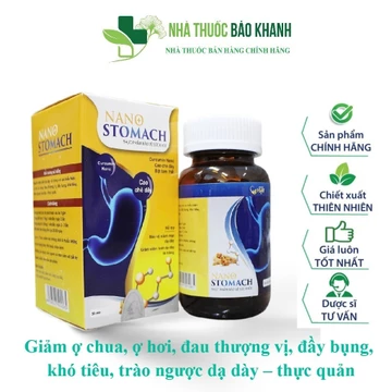 Viên uống dạ dày Nano Stomach - Giúp giảm ợ chua, ợ hơi, đầy bụng, khó tiêu, trào ngược dạ dày