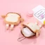Ví đựng tiền xu nướng bánh mì, Túi đựng tai nghe hoạt hình bánh mì, Túi đựng chìa khóa tiền xu di động nhẹ dễ thương Cô gái