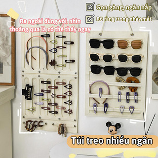 Giá treo Bunnies House gắn tường, túi lưu trữ phụ kiện gọn gàng, 2 màu trắng/hồng xinh xắn
