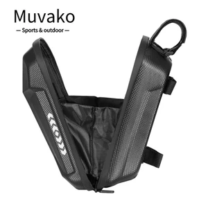 Muvako Túi trước xe tay ga điện, Túi xe đạp 2-3L chống nước, Túi treo tay cầm phản quang EVA vỏ cứng hợp thời trang