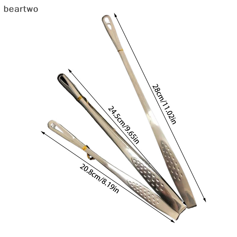 < Beartwo > Kẹp Thực Phẩm BBQ Kẹp Thịt Nướng Thép Không Gỉ Nhà Bếp Thực Phẩm Kẹp Thịt Chống Trơn Trượt Chống Dính Bít Tết Kẹp Dụng Cụ Nấu Ăn Nướng Nướng Đẹp