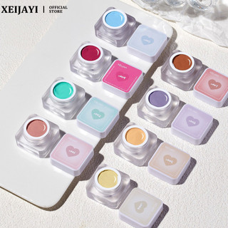 Xeijayi Patting Nail Polish Gel Độ bão hòa cao Không rửa Gradient Blush Bán rắn Keo dán quang trị liệu đóng hộp Nghệ thuật làm móng cho tiệm làm móng tay & * & *