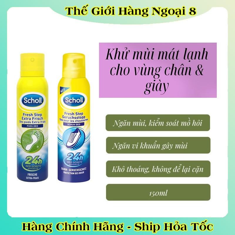 [DATE MỚI] Xịt khử mùi hôi chân và giày Scholl – Nội địa Đức Đủ Bill