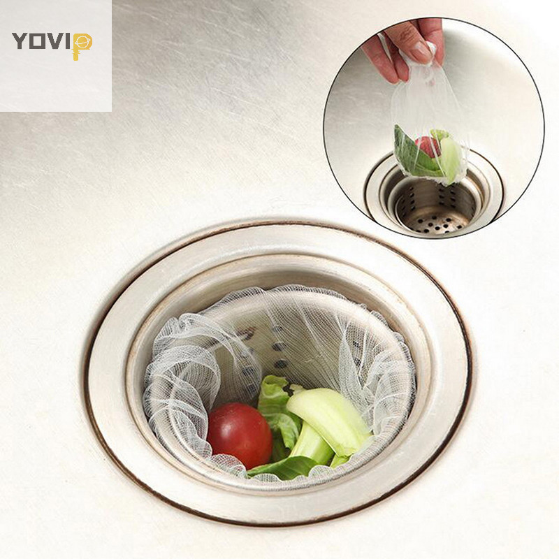 Yovip 30 Cái / gói 100 Cái / gói Bồn Rửa Lỗ Thoát Rác Lọc Lưới Túi Đựng Rác Dùng Một Lần VN