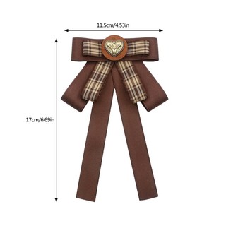 Capa Nữ Vintage Nâu Plaids Nơ Thắt Thổ Cẩm Pin Đồng Phục Pre Buộc Nơ Corsage