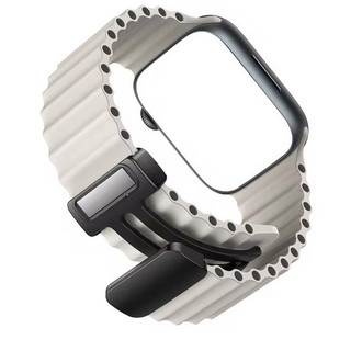 Dây Đeo Đại Dương Gấp Khóa Từ Tính Dây Silicon Cho Apple Watch iwatch Ultra 2 49mm 45mm 44mm 42mm Series 9 8 7 SE 6 5 4