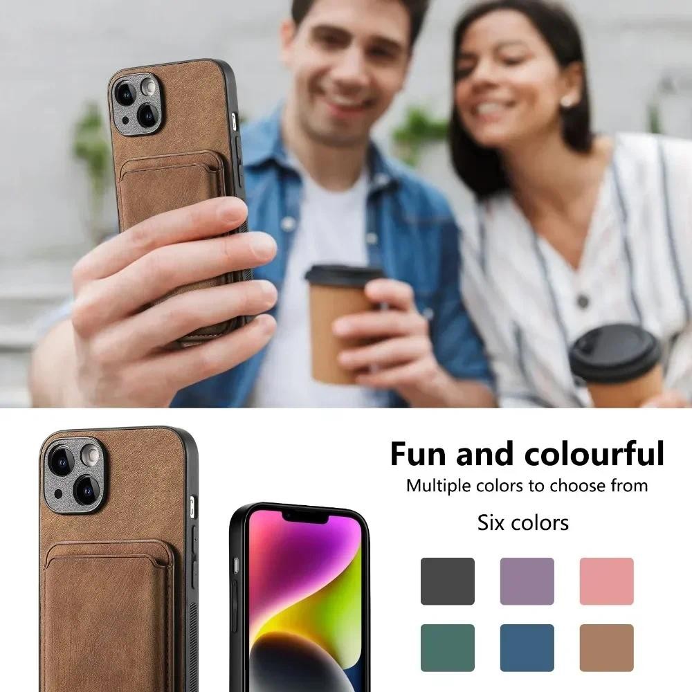 Ốp Da Vintage Có Hộp Đựng Thẻ Ví Có Thể Tháo Rời Cho iPhone 16 Pro Max 15 14 Plus 13 12 11 XR XS X 7 8 SE 2022