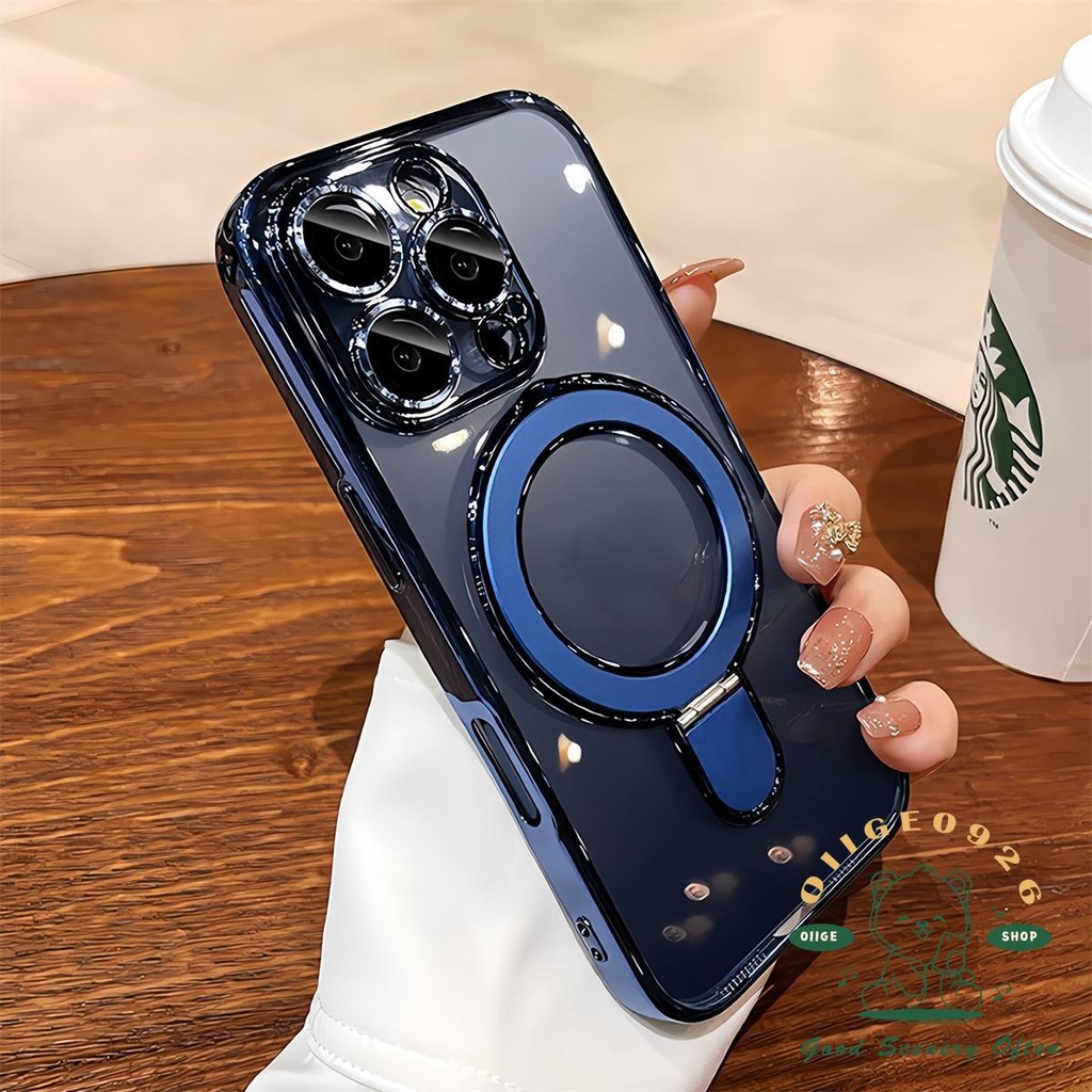 【 Ốp lưng iphone16 】 Vỏ điện thoại mạ khung từ tính iphone16 Pro Max 15 14 13 12 11 cho vỏ iPhone XR / XS Vỏ mềm silicon TPU chống sốc