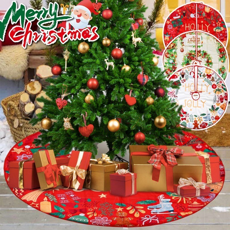 Trang trí váy cây thông Noel - Thảm lót thảm cây thông Noel - Sáng tạo, Phim hoạt hình, dễ thương, thủ công tròn - Trang trí tiệc lễ hội Supplie - Thảm lót thảm cây Giáng sinh