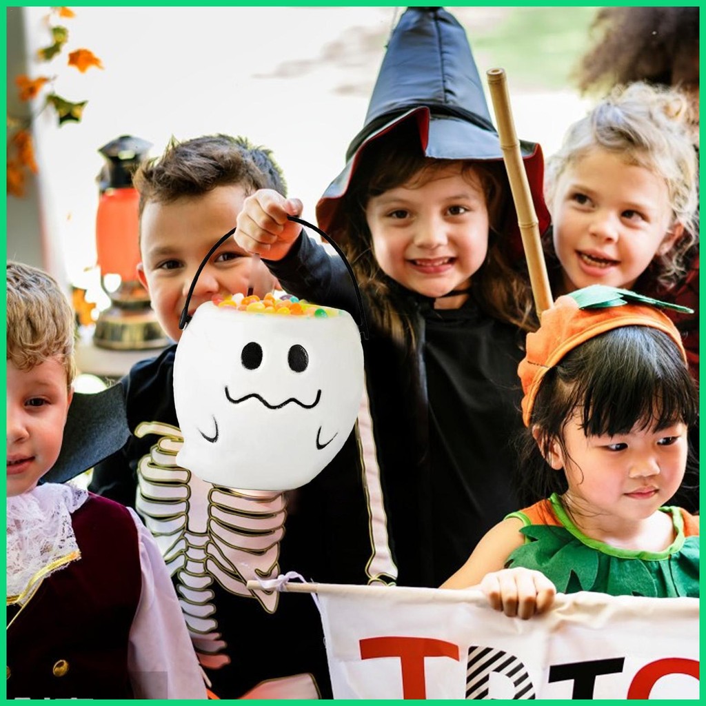 Halloween Xô Cho Trẻ Em Bí Ngô Ma Kẹo Xô Nhẹ Bí Ngô Ma Kẹo Lọ Có Thể Tái Sử Dụng Bí Ngô Ma jiwvn