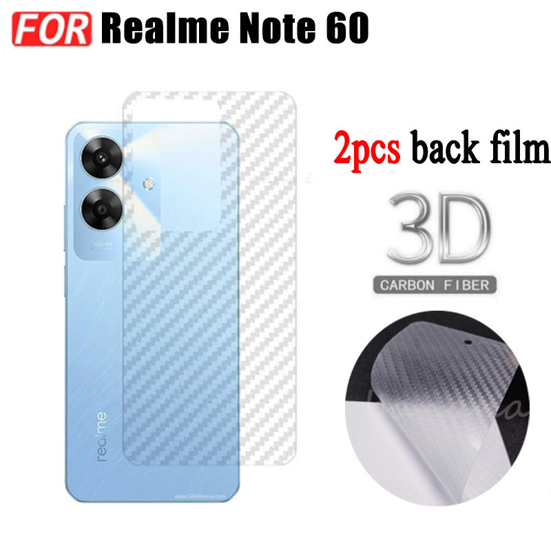 2 Cái Realme Note 60 Note 50 C61 C63 Phim mặt sau bằng sợi Carbon