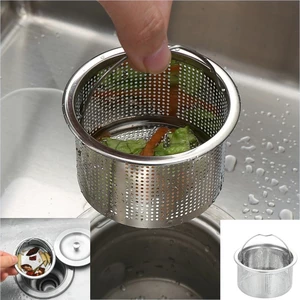 Giỏ lọc rác bồn rửa bát, lọc rác inox 304, loại cao cấp, có dây treo xách FE132