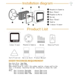 Camera an ninh Video tầm nhìn ban đêm IR 2,4 inch thông minh Phát hiện chuyển động Chuông cửa mắt mèo Trình xem màn hình độ phân giải cao — ảnh 2