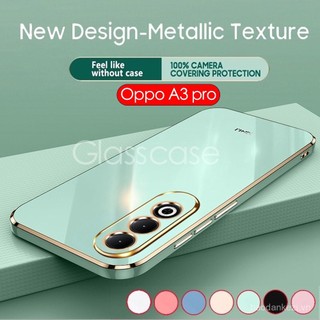 Ốp Oppo A3 Pro cho OPPO A3 x Pro a3x a3pro oppoa3x oppoa3pro Ốp điện thoại mềm bóng mạ vuông 5g Ốp lưng cặp đôi chống sốc thời trang bảo vệ ống kính máy ảnh u2si