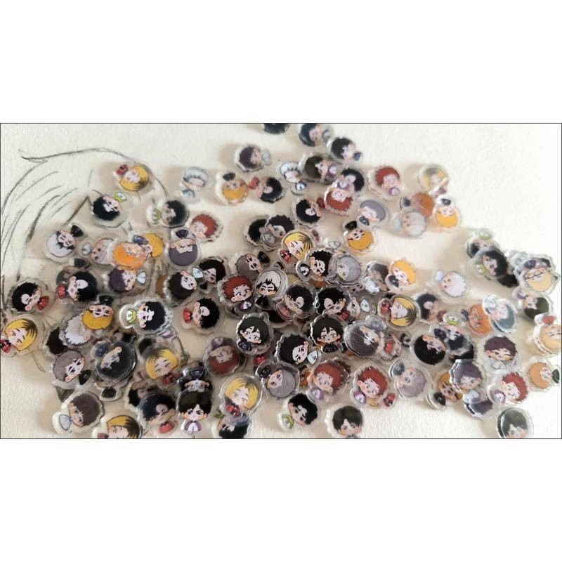 Haikyuu Dễ Thương Acrylic Quyến Rũ 1cm / 2cm Ốp Điện Thoại DIY Trang Trí Thủ Công Phụ Kiện