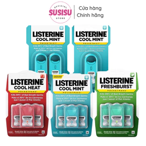 Xịt Thơm Miệng Listerine 24 miếng - Kẹo lá ngậm thơm miệng Cool Mint / Fresh
