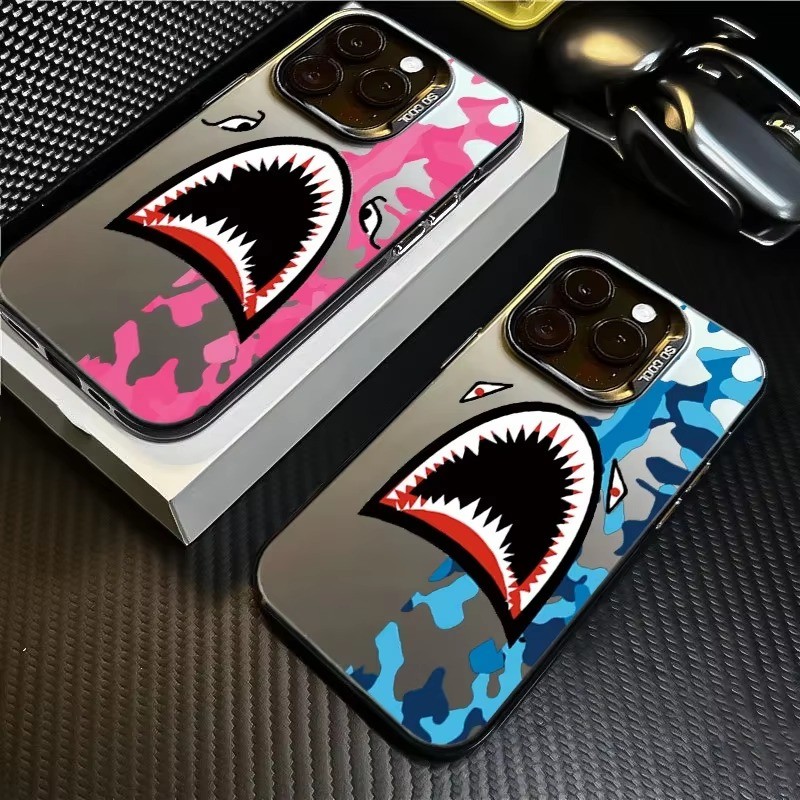 Dành Cho iPhone 16 Pro Max 14 13 11 15 12 XS Max XR X 8 7 Plus SE 2022 14Pro 13Pro Vỏ Cá Mập Mạ Điện Chống Rơi Vỏ Cứng Mờ