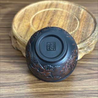 Chén tử đào Kiến Thủy đắp nổi Rồng Cát Tường (60ml)