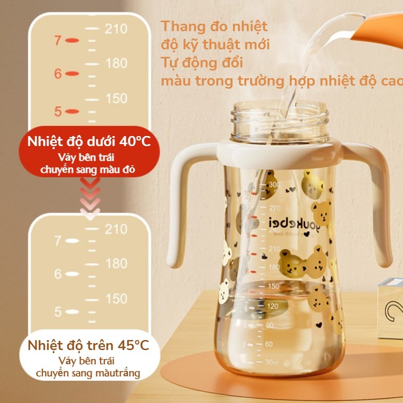 【SKISOPGO】BìNh SữA Cho Bé Chống Rơi，Bình bú rơm trẻ em，Dày và chống rơi,Chất liệu PP， với nhiều mục đích sử dụng