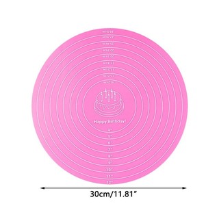 Thảm Nhào BỘT TRÒN Làm Bánh Chia Vạch Silicon 30cm, Thảm Lót Bàn Xoay Làm Bánh Chiệu Nhiệt Trống Trơn Tiện Lợi