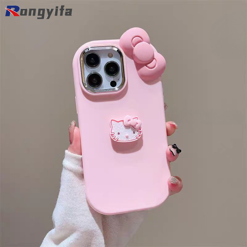 Ốp Điện Thoại Màu Kẹo Hello Kitty 3D Cho OPPO A60 A79 A54 A18 A38 A58 A15 A15S A92 A72 A52 A1K A7 A12 A5S F9 Reno 7 Pro 6 5f 4f 5 4 Lite 6Z 5Z Vỏ Hoạt Hình Nơ Dễ Thương Bìa mềm