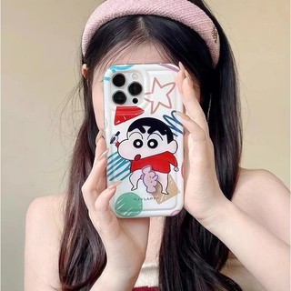 Ốp Lưng Cho IPhone 16 15 11 12 13 14 Pro Max XS XR 7 8 6 6S Plus SE 2022 Ốp Lưng TPU Mềm Xoay Voi Nhỏ Ngáy Crayon Shin Chan Sáng Tạo 3D Hoạt Hình Sang Trọng