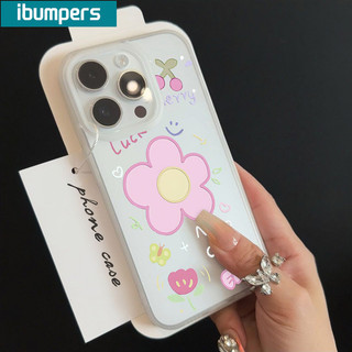 ibumpers Ốp Lưng iPhone Xinh Hàn Quốc Hoa In Hình Ốp Điện Thoại TPU Trong Suốt nhám Silicon Mềm Chống Sốc Chống Bẩn Cho Iphone 16 15 14 12 13 11 Pro Max IP 7 8 Plus X XS XR