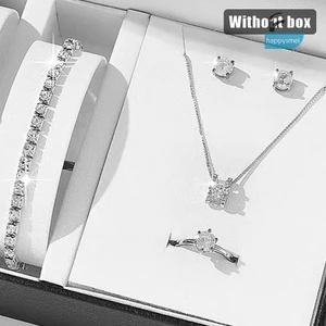 Vòng cổ nữ Bông tai Vòng tay đính đá Nữ thông thường Bộ trang sức nữ VN
