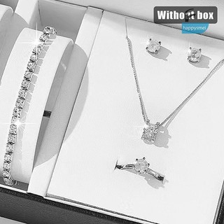 [Gi] Vòng cổ nữ Bông tai Vòng tay đính đá Nữ thông thường Bộ trang sức nữ VN