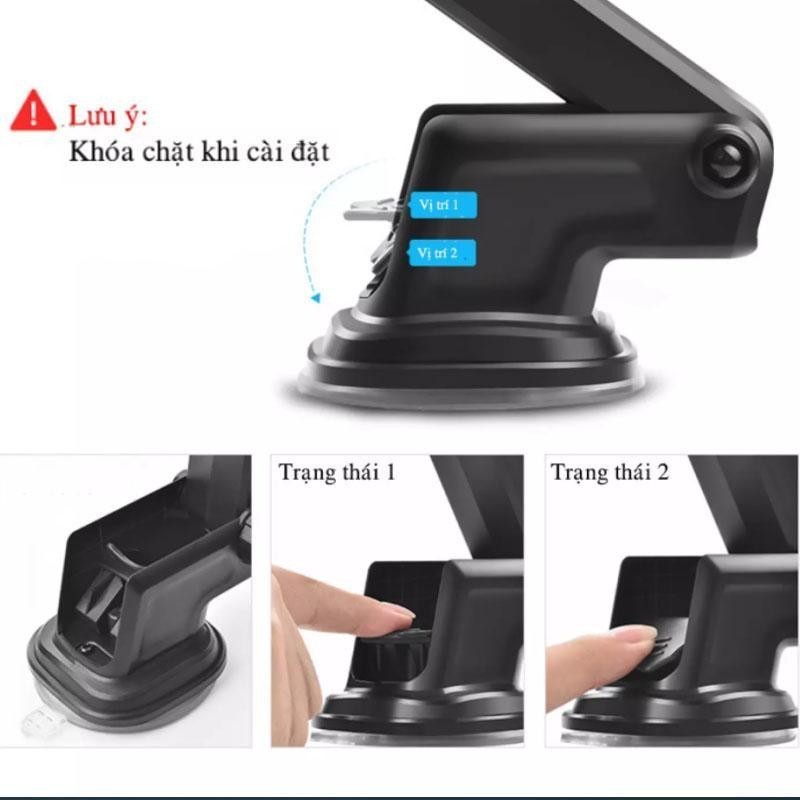 Giá đỡ kẹp điện thoại ô tô vân carbon xoay 360 độ gắn taplo ô tô loại cao cấp Phụ Tùng