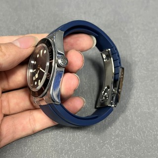 Cho 20 Mm Blackbay58 Dây Đeo Tudor Dây Đeo Đồng Hồ Bướm Khóa Cao Su Đen Dây 58 Đa Năng Nam Nữ