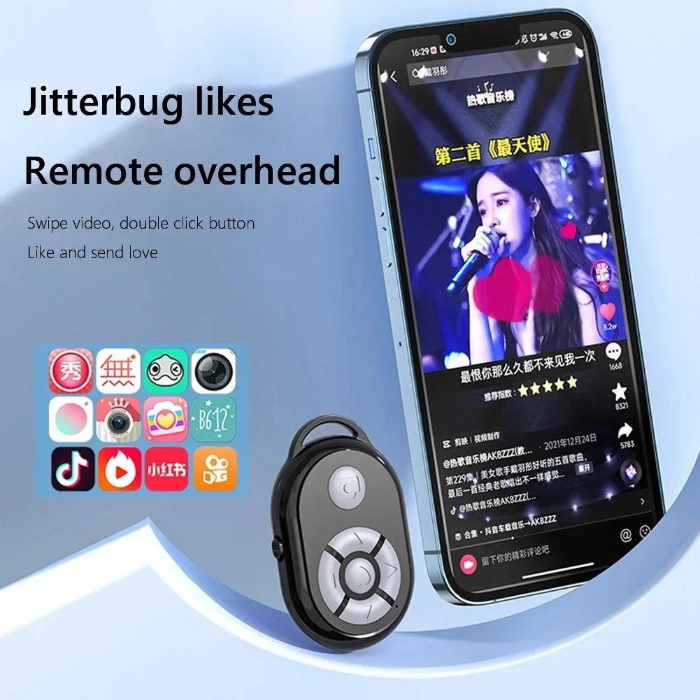 Điều khiển từ xa Bluetooth đa năng cho Tittok IPhone Xiaomi Redmi Samsung Điện thoại di động Selfie Stick Bộ điều khiển Camera Bluetooth