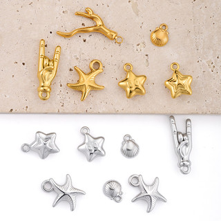 Mặt dây chuyền thép không gỉ mạ vàng 18K, phụ kiện vòng cổ thời trang mới 2025