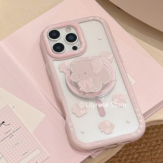 Ốp Lưng Cho iPhone 11 12 13 14 15 16 Pro Max Apple iPhone Case 14Plus 15Plus 16Plus Chống Rơi Trong Suốt Từ Điện Thoại Cầm Màu Hồng