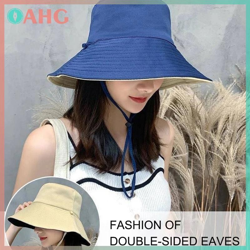 Mũ Chống Nắng Vành Rộng Cho Nữ, Phong Cách Xuân Hè, Có Thể Đảo Ngược