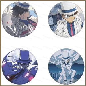 HK1 Thám Tử Lừng Danh Conan Tinplate Huy Hiệu Conan Edogawa Gương Móc Khóa Phụ Kiện Anime Ngoại Vi KH1