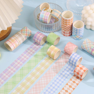 Washi Tape Kẻ Caro Pastel – Trang Trí Sổ Tay, Decor, Bullet Journal