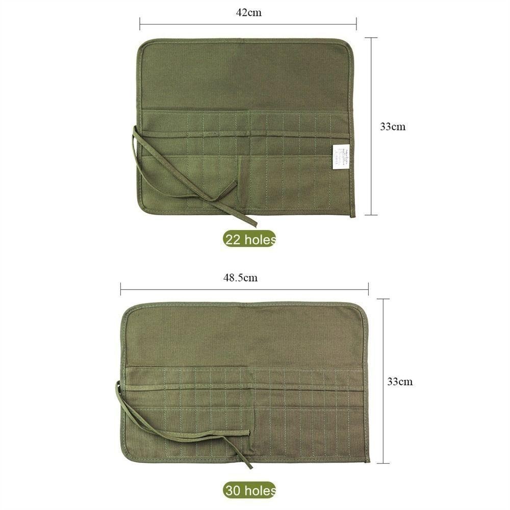 【24H】 Túi Đựng Bút Canvas Dày – Túi Đựng Bút Bằng Vải Có 22 hoặc 30 Lỗ Đựng Cọ Vẽ Đa Năng