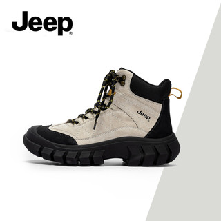 Giày bốt cao cấp dành cho nữ JEEP mới - Xuân Thu, Thân thiện với trẻ trung, Đi bộ đường dài ngoài trời, Chống trượt, Đế dày, Lấy cảm hứng Martin, Hỗ trợ mắt cá chân, Bền bỉ
