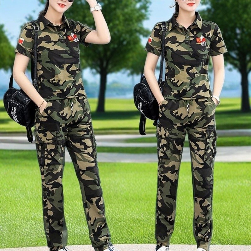 Ngụy Trang Mùa Hè 2025 Tay Ngắn Thêu Thể Thao Thường Ngày Phù Hợp Với Nữ Thủy Thủ Khiêu Vũ Hiệu Suất Hợp Thời Trang