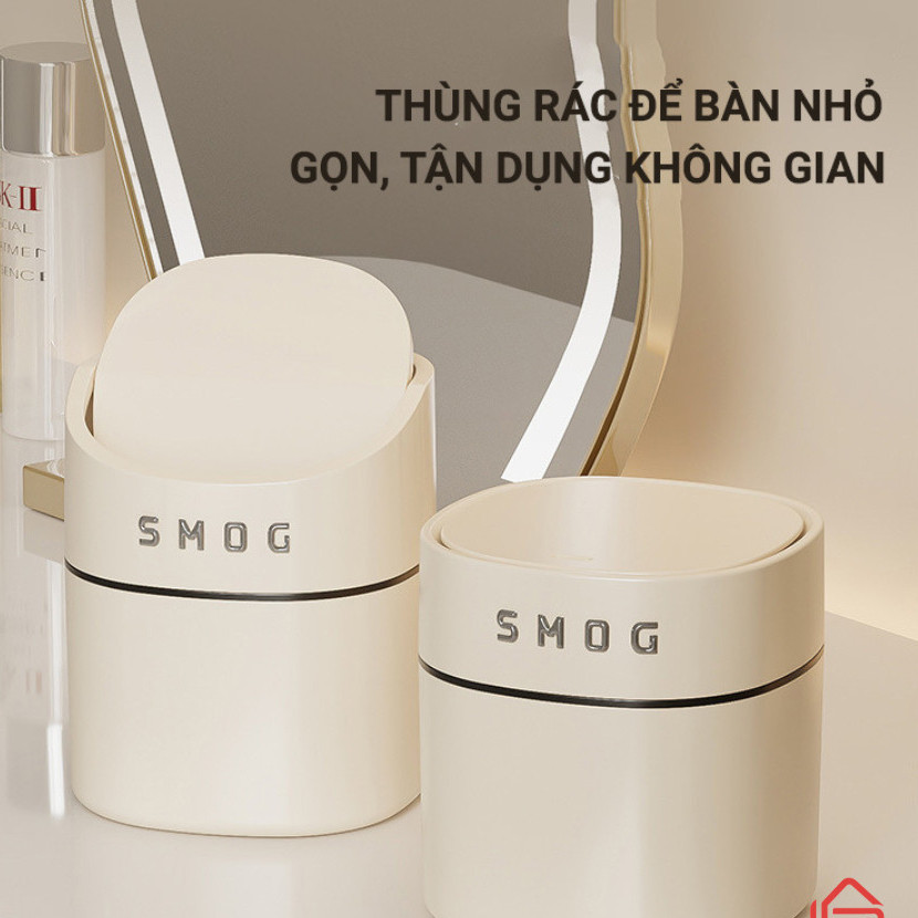 Thùng rác mini để bàn thông minh, thùng đựng rác kiểu dáng hiện đại chất liệu ABS cao cấp siêu tiện dụng