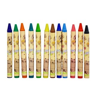 OIWLSAX321 12 Cái Bút Chì, Phim Hoạt Hình Mười Hai Màu Sinh Viên Graffiti Bút, Kawaii Anime Capybara Tranh Bút Văn Phòng Phẩm Quà Tặng