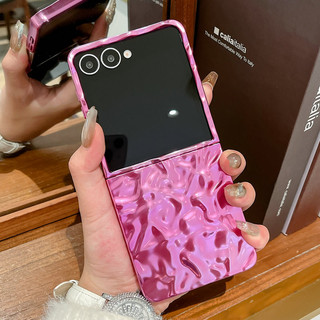 Ốp điện thoại gấp cho Samsung Galaxy Z Flip7 Flip6 Flip5 Flip4 Flip3 Vỏ điện thoại tpu cứng gợn nước mạ điện