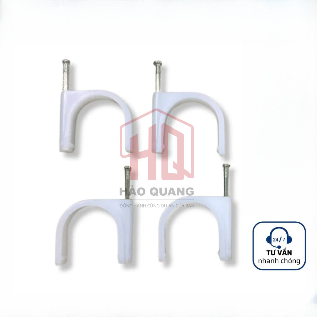 5 Móc Đinh Cố Định Dây Điện Chữ U Nhiều Size | Đinh Ghim Điện Nhựa Chắc Chắn – Bám Tường Tốt