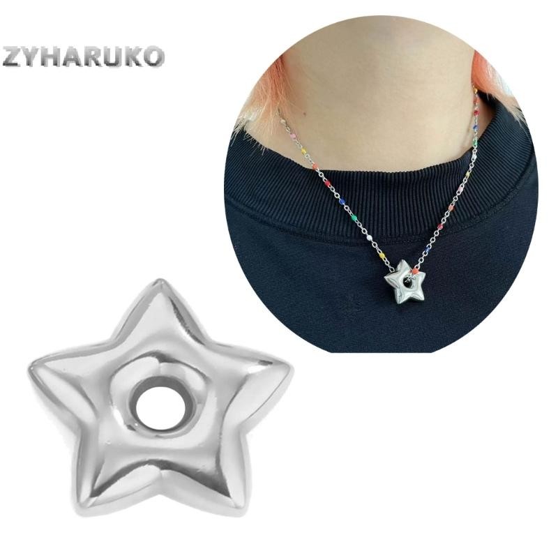 ZYARUKO Trái Tim Ngôi Sao Charm Thép Không Gỉ Miếng Đệm Hạt DIY Trang Sức Làm Móc Khóa
