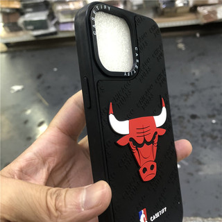 Ốp điện thoại silicon 3D hoạt hình NBA Red Angry Bull cho iPhone 17 16 15 14 13 12 11 Pro Max 7 8 Plus