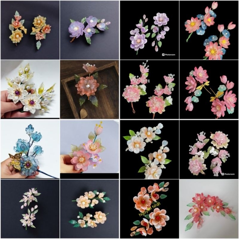 (1 cặp) cài đá hầu đồng làm phụ kiện cho mấn xếp hầu đồng được làm từ các loại đá cao cấp lấp lánh